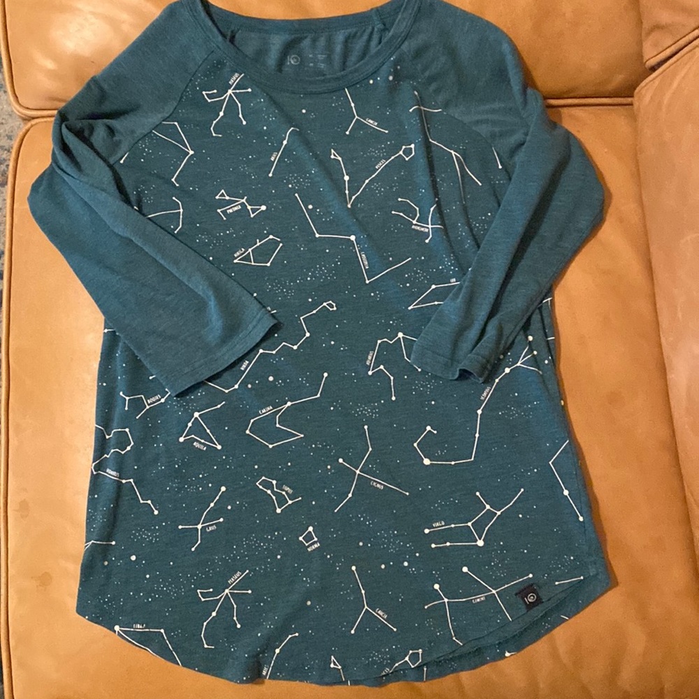 Tentree glow in the dark constellation 3/4 tencel shirt Starmap